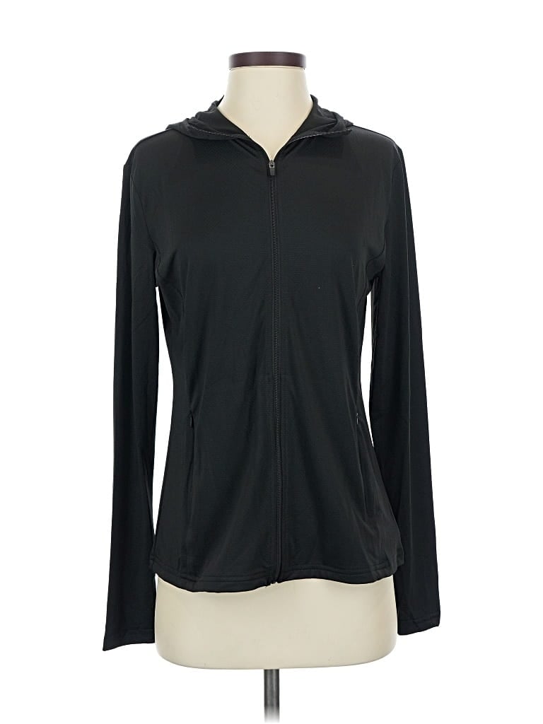 Pre-owned Assorted Brands Zip Up Hoodie In Black