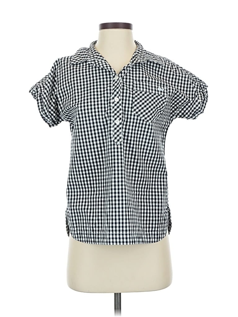 Pre-owned Vineyard Vines Short Sleeve Blouse In Black