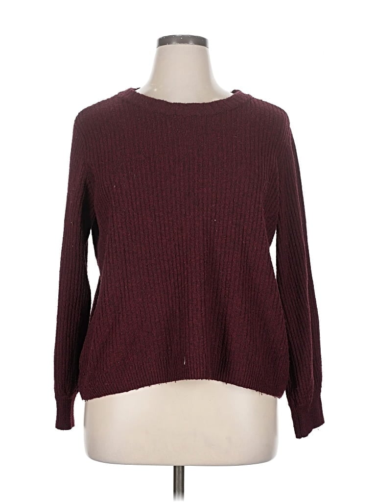 Pre-owned Market & Spruce Pullover Sweater In Burgundy
