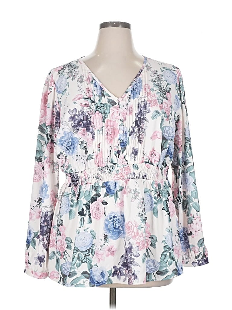 Pre-owned Torrid 3/4 Sleeve Blouse In White