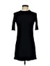Aqua Solid Black Casual Dress Size S - photo 1