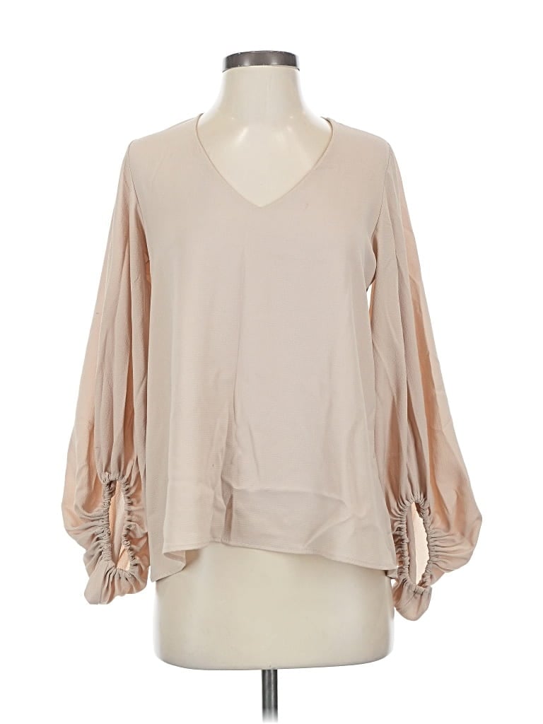 Pre-owned Vici Long Sleeve Blouse In Brown