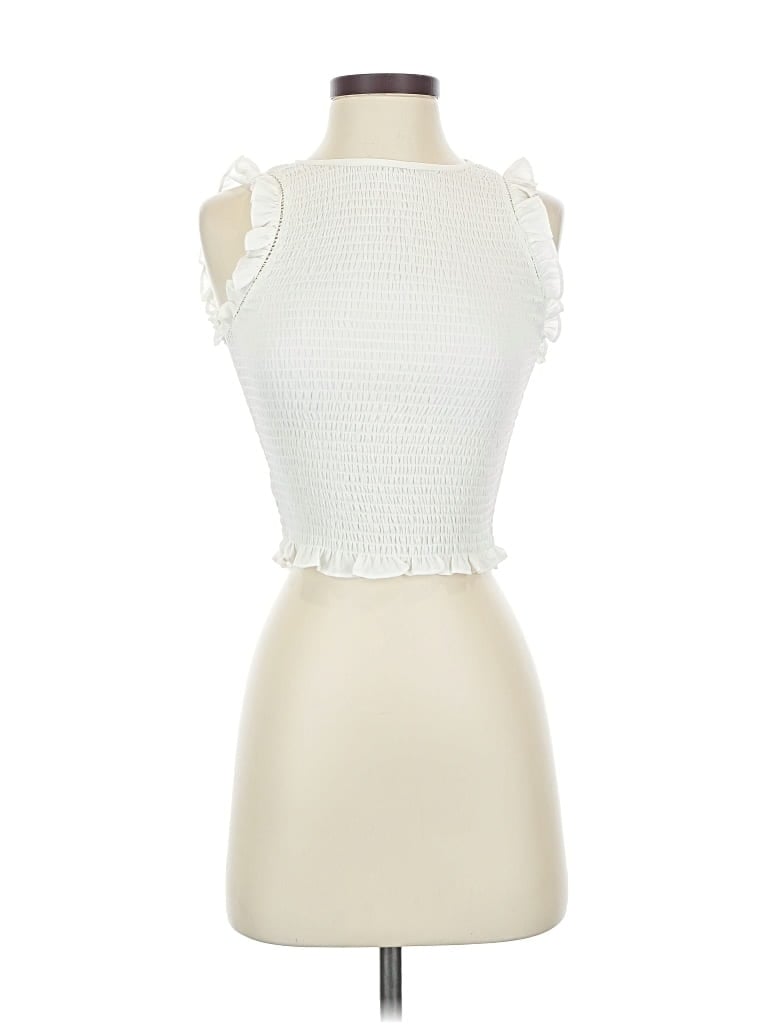 Pre-owned Likely Sleeveless Top Ivory Sweetheart Neckline Tops In White