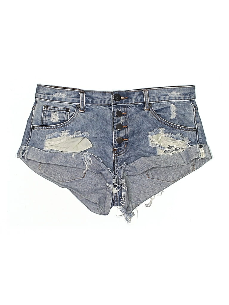 Pre-owned One X Oneteaspoon Denim Shorts In Blue