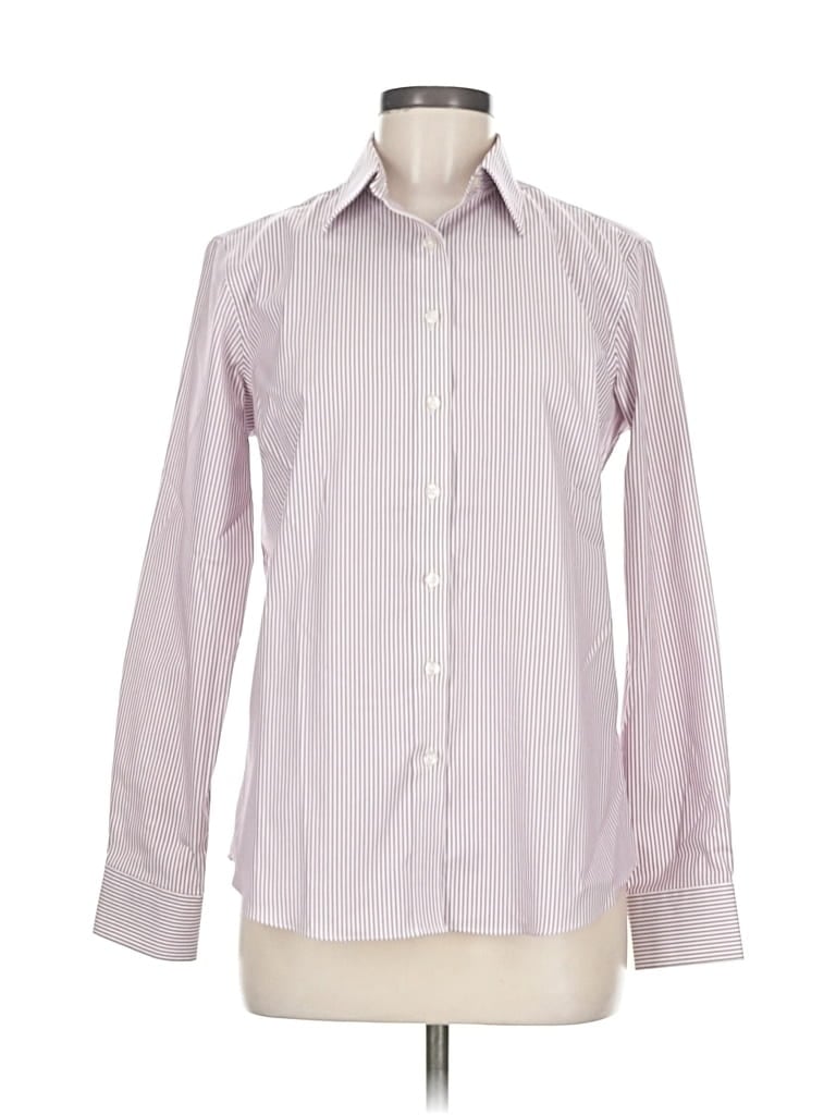 Pre-owned Lands' End Long Sleeve Button Down Shirt In Purple