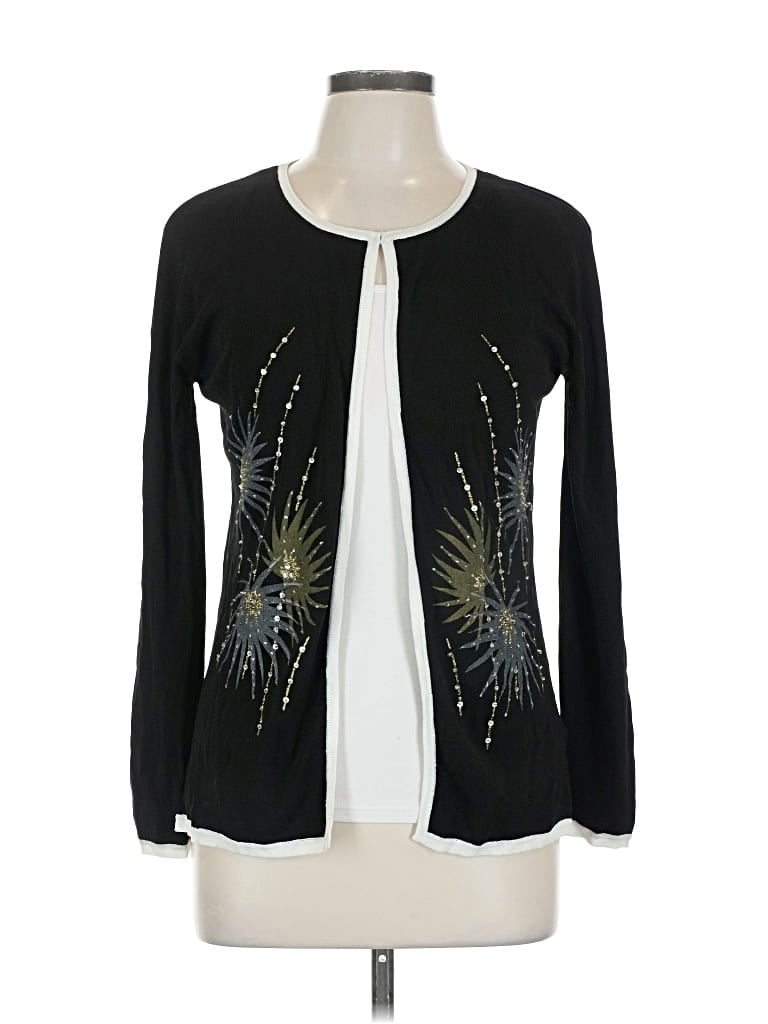 Pre-owned Assorted Brands Cardigan Sweater In Black