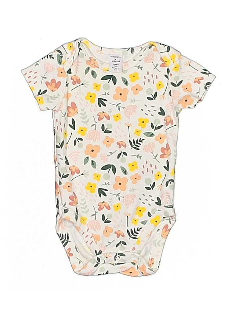 Pre-owned Nordstrom Babies' Short Sleeve Onesie In White