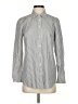 Talbots 100% Cotton Chevron-herringbone Gray Long Sleeve Button-Down Shirt Size XS - photo 1
