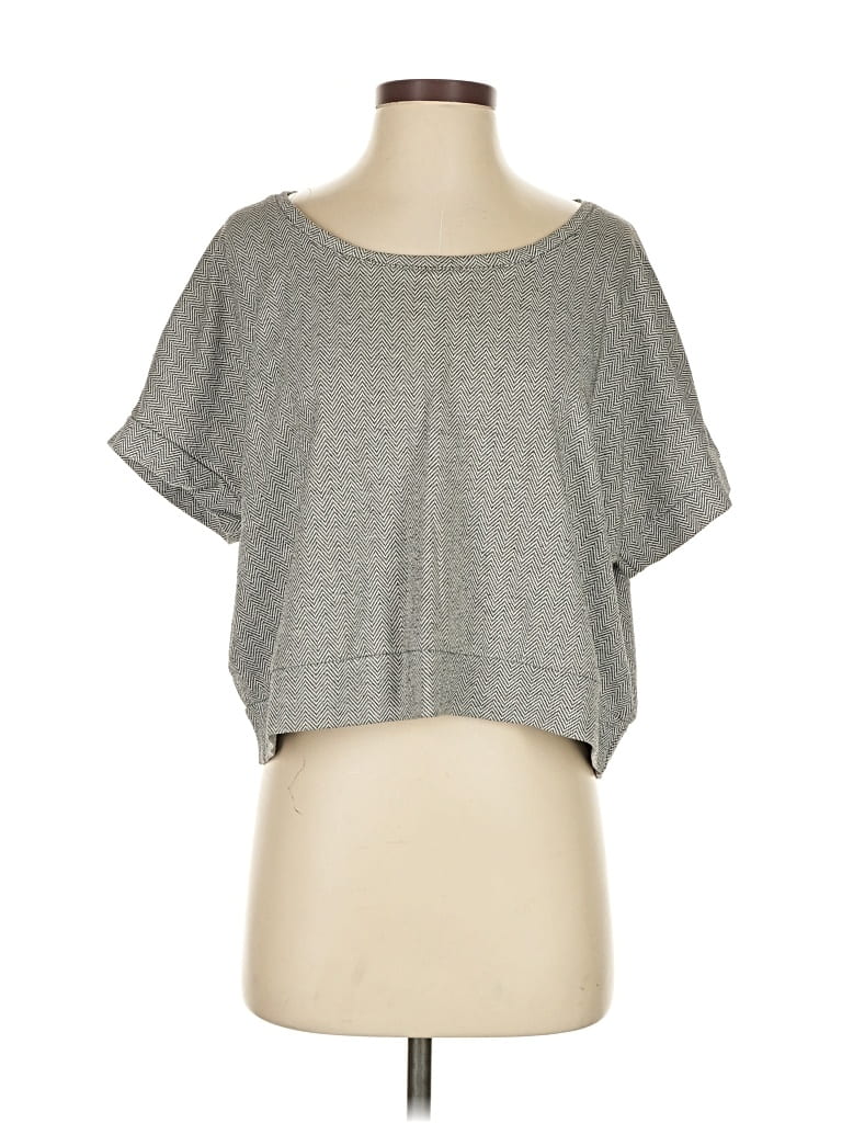 Pre-owned Threads 4 Thought Short Sleeve Top Gray Scoop Neck Tops