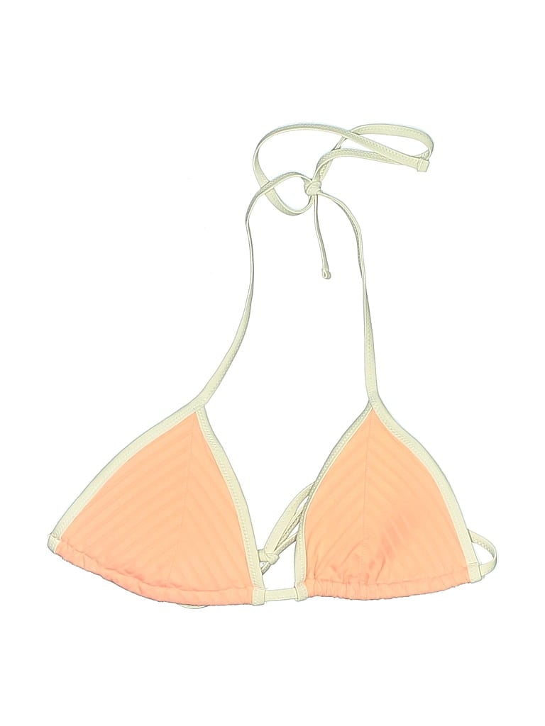 Pre-owned Aerie Swimsuit Top Orange Chevron/herringbone Pattern Swimwear