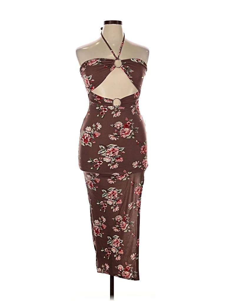 Pre-owned Almost Famous Cocktail Dress In Brown
