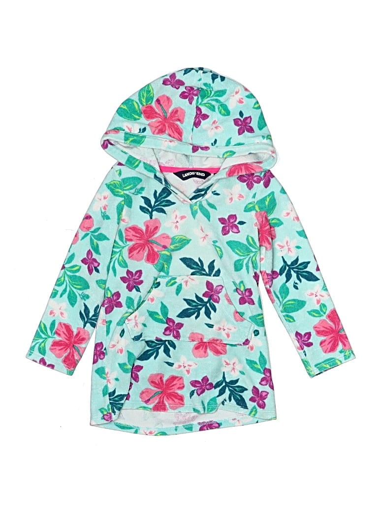 Pre-owned Lands' End Kids' Poncho In Blue