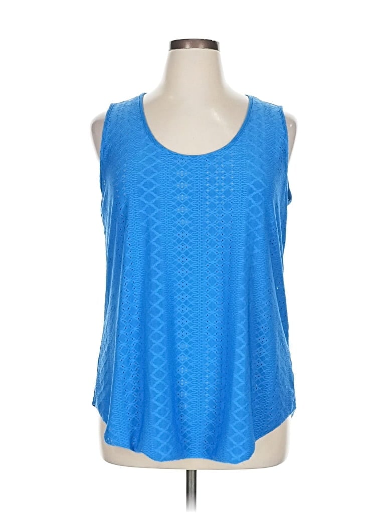 Pre-owned Ofeefan Sleeveless Top Blue Scoop Neck Tops