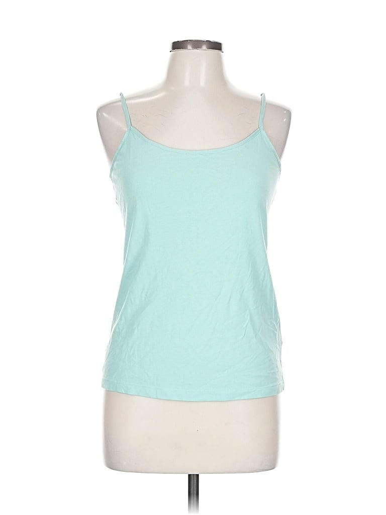 Pre-owned Time And Tru Tank Top Teal Halter Neckline Tops In Blue