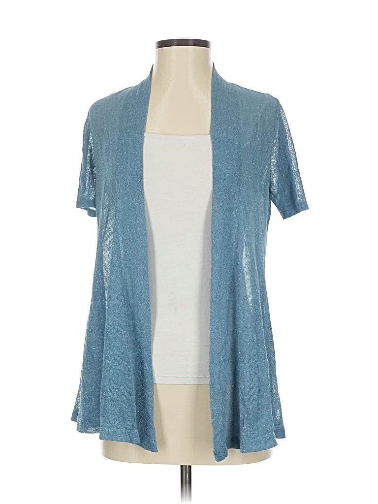 Pre-owned Eileen Fisher Cardigan Sweater In Blue