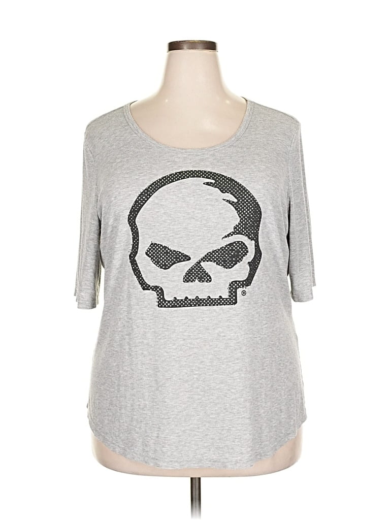 Pre-owned Harley Davidson 3/4 Sleeve T-shirt In Gray