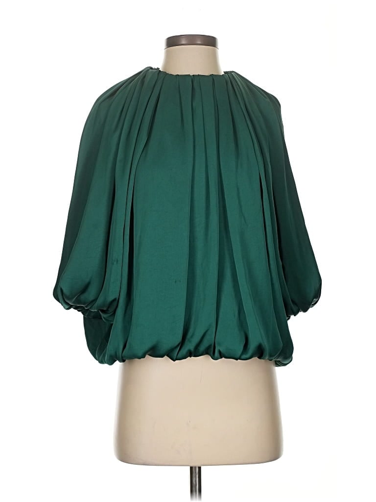 Pre-owned Tia Cibani 3/4 Sleeve Blouse In Green