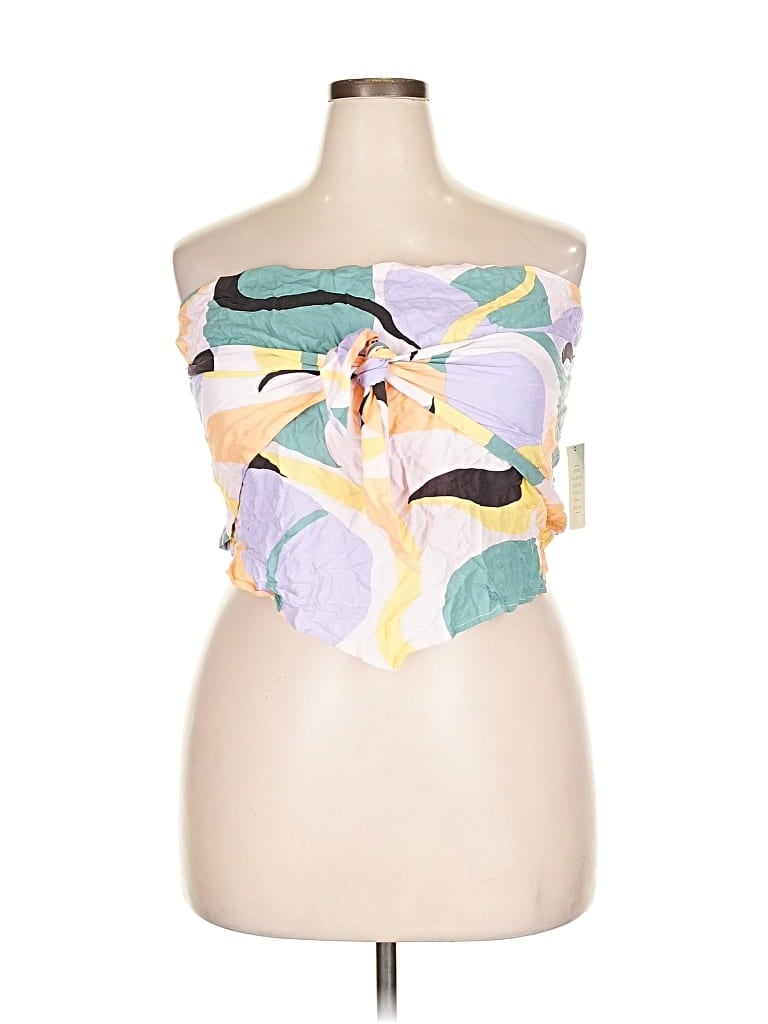 Pre-owned Eloquii Tube Top Yellow Strapless Neckline Tops