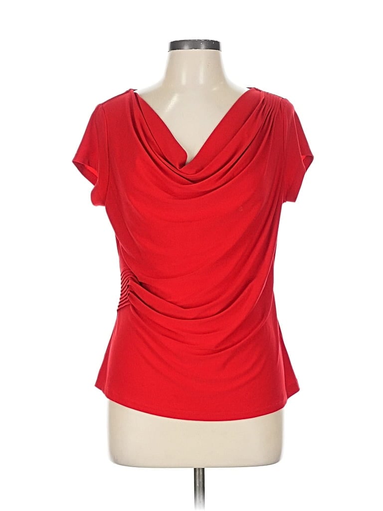 Pre-owned Cato Short Sleeve Top Red Cowl Neck Tops