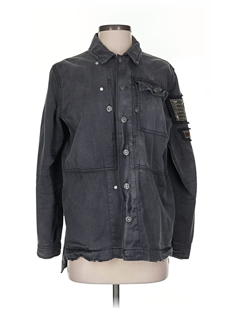 Pre-owned Free People Denim Jacket In Gray