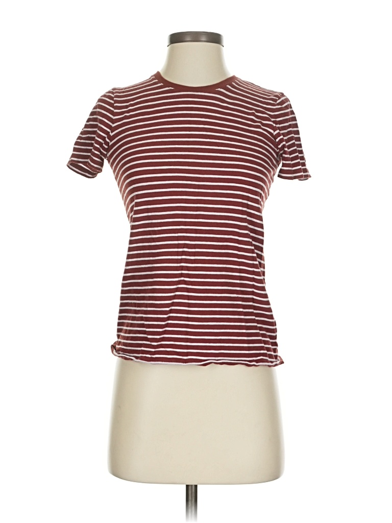 Pre-owned Everlane Short Sleeve Turtleneck In Burgundy