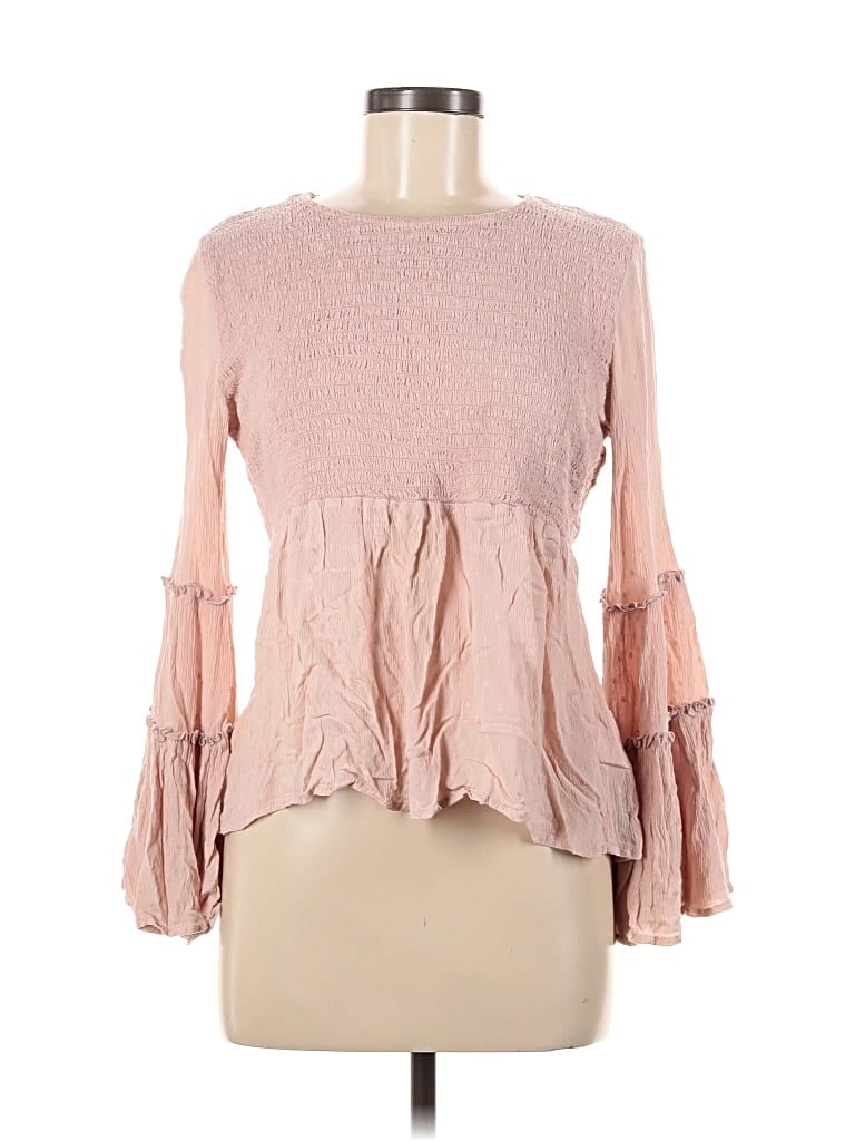 Pre-owned American Eagle Outfitters Long Sleeve Blouse In Pink