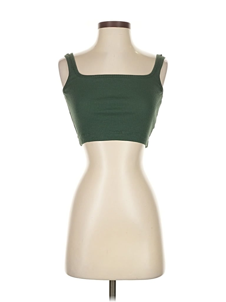 Pre-owned Happy Earth Tank Top Green Strapless Neckline Tops