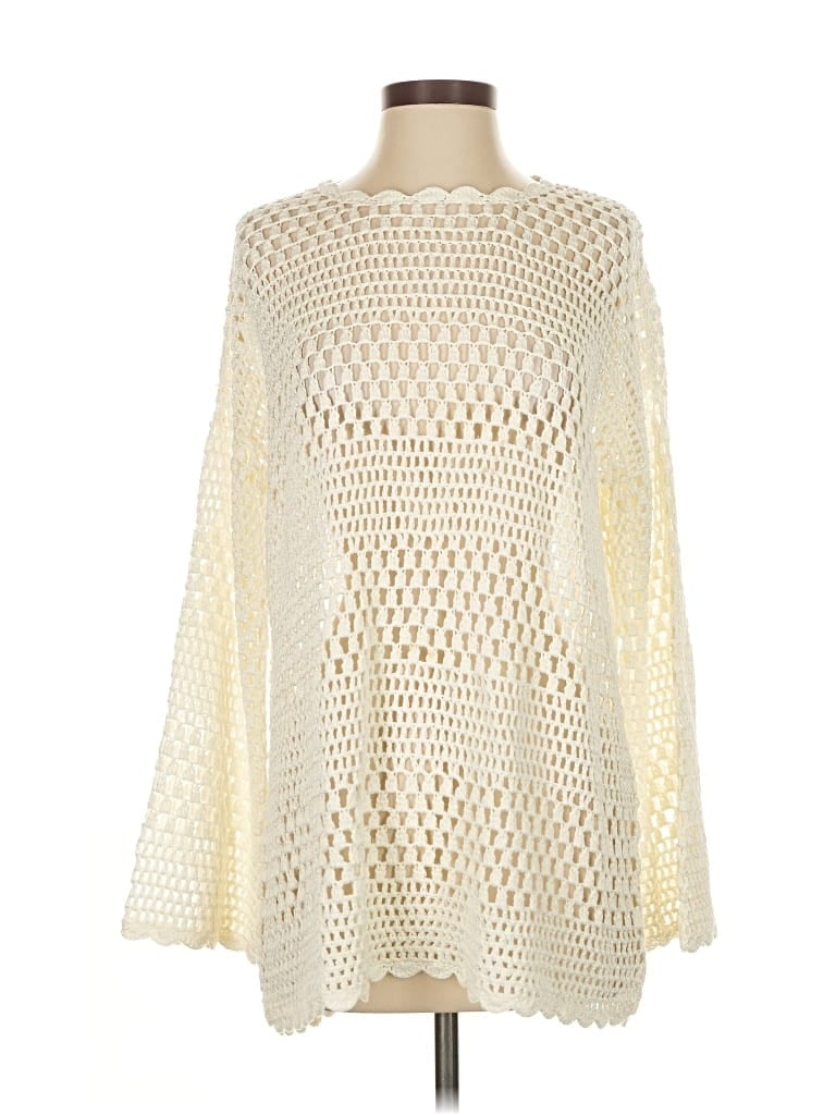 Pre-owned Show Me Your Mumu Pullover Sweater In White