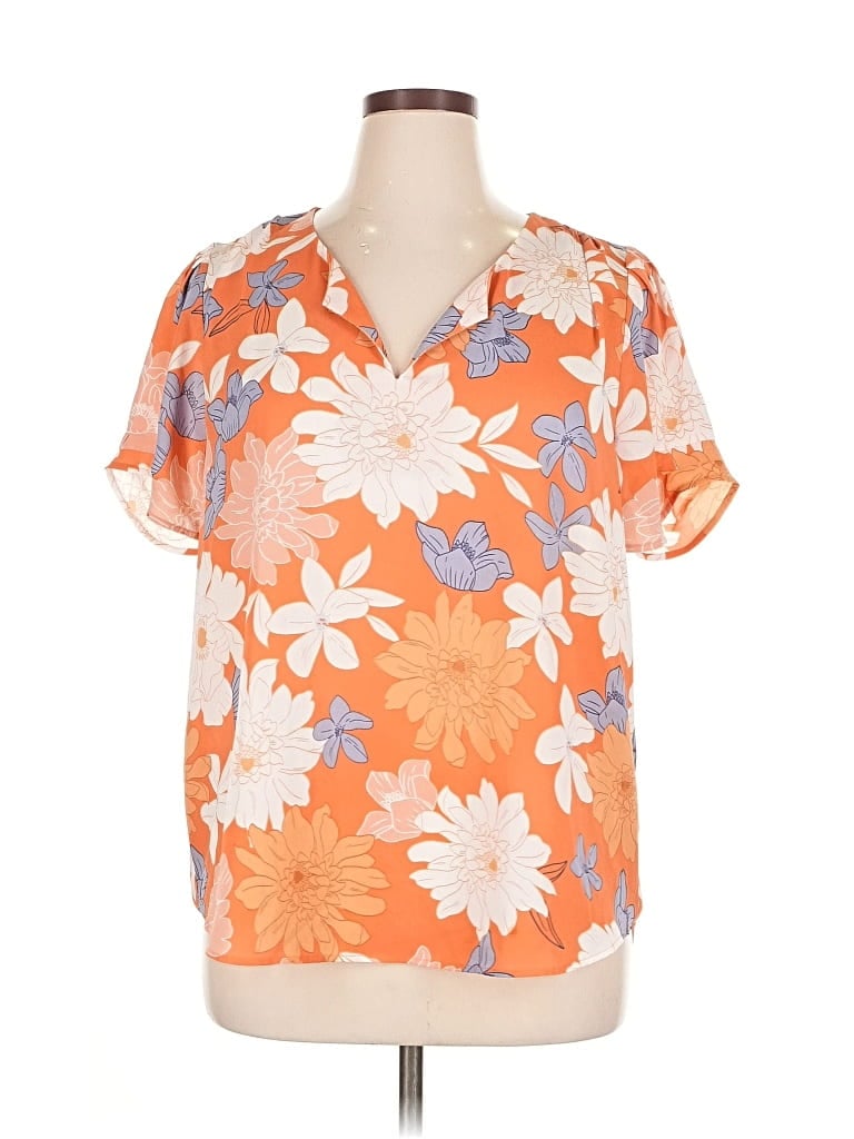 Pre-owned Dr2 Short Sleeve Blouse In Orange