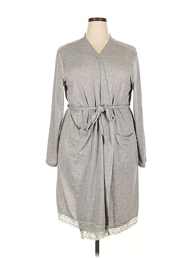 Pre-owned Ekouaer Kimono In Gray
