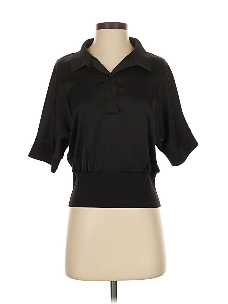 Pre-owned Calvin Klein Short Sleeve Blouse In Black