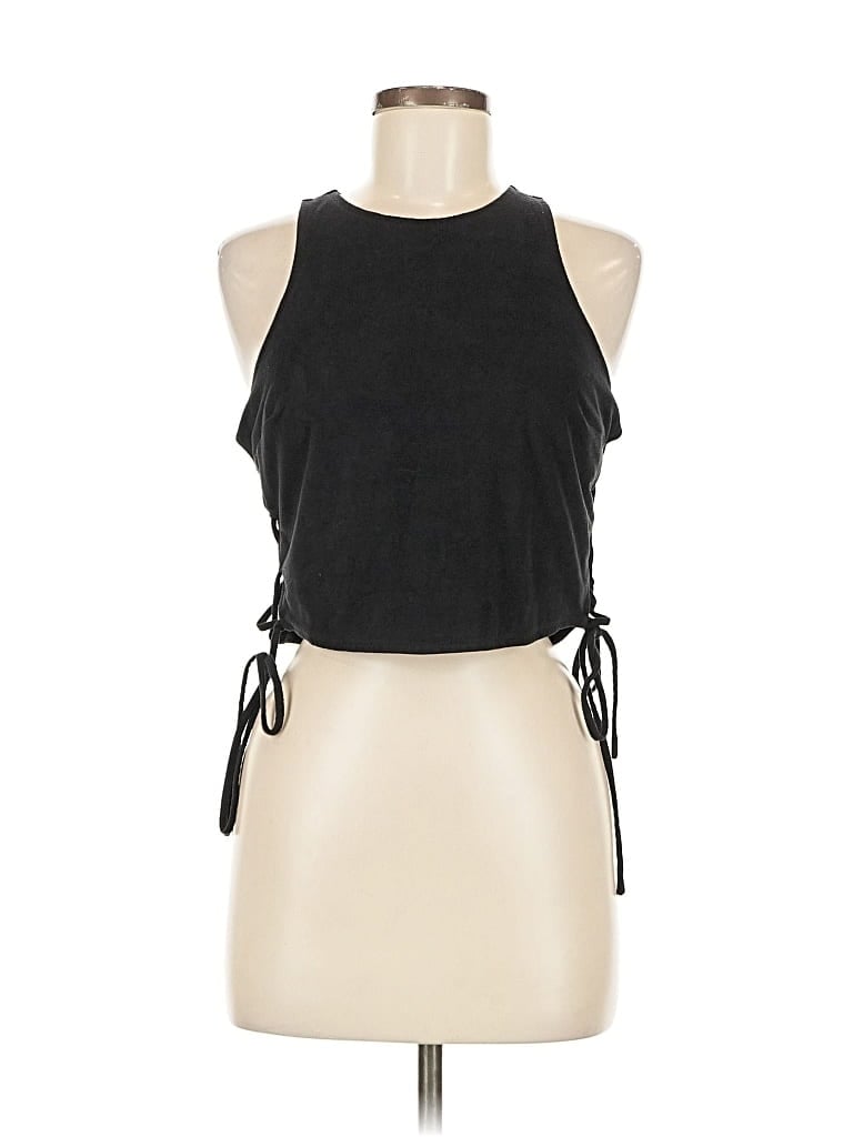 Pre-owned Express Sleeveless Top Black Halter Neckline Tops