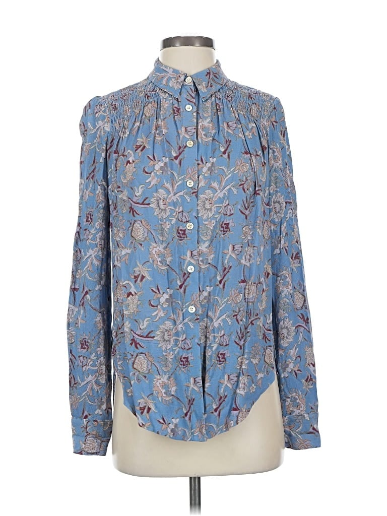 Pre-owned Veronica Beard Long Sleeve Blouse In Blue