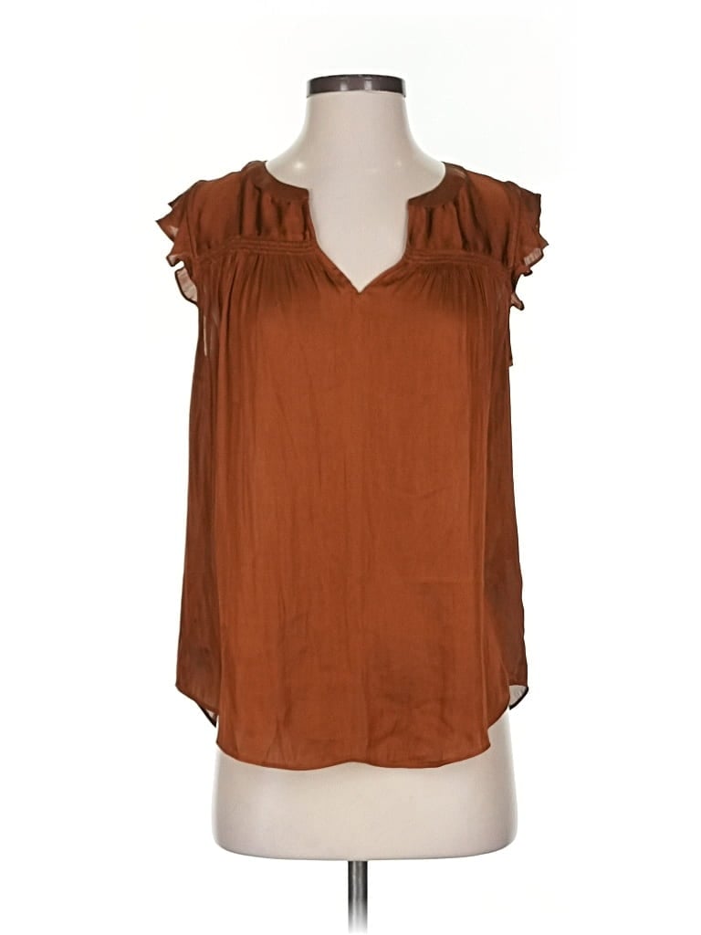 Pre-owned Banana Republic Sleeveless Blouse In Brown