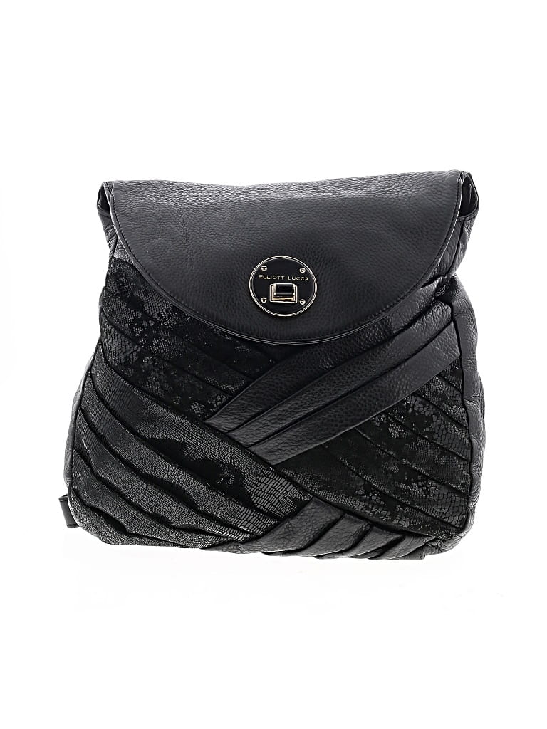 Pre-owned Elliott Lucca Leather Backpack In Black