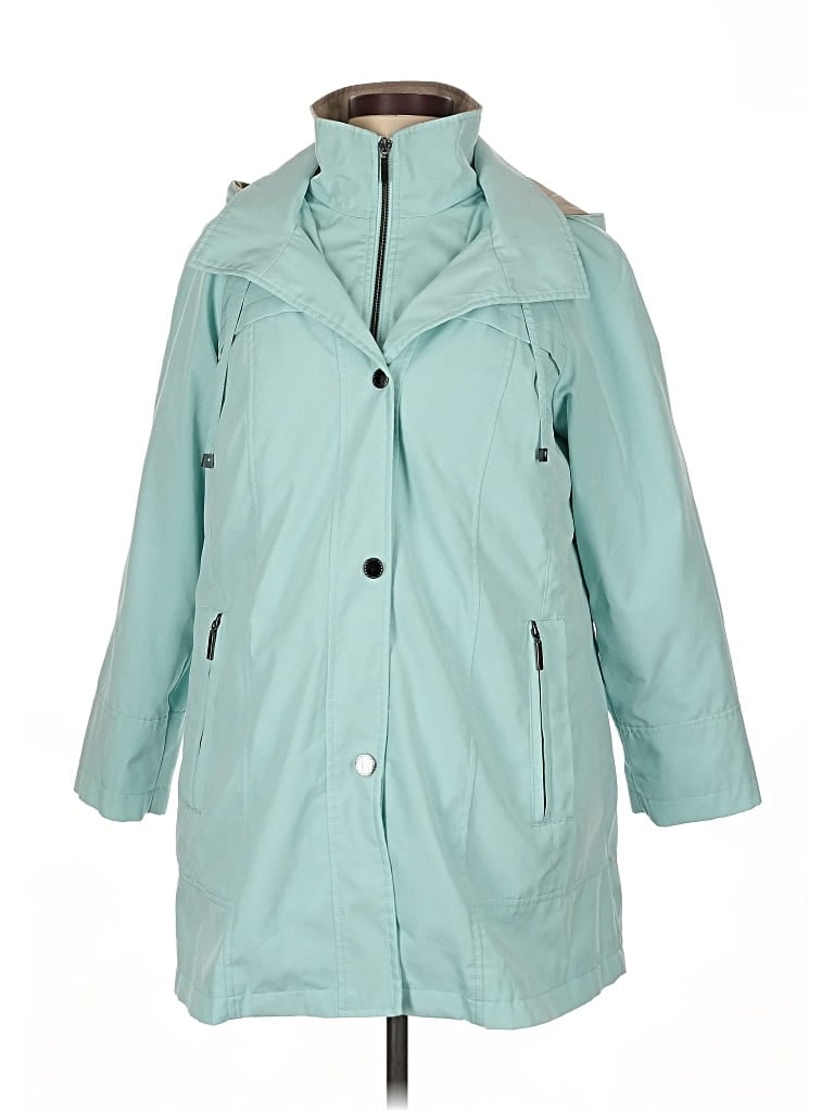 Pre-owned Coldwater Creek Raincoat In Blue
