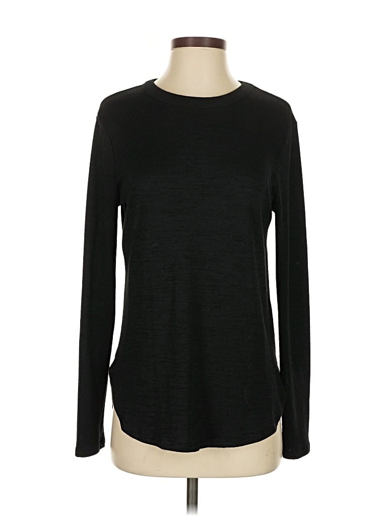 Pre-owned Banana Republic Long Sleeve T-shirt In Black