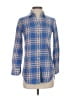 Rivet & Thread Plaid Blue Long Sleeve Button-Down Shirt Size XXS - photo 1