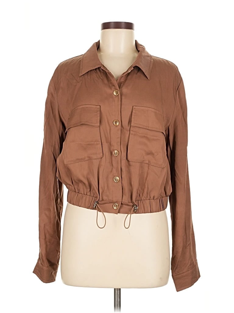 Pre-owned Lulus Long Sleeve Blouse In Brown