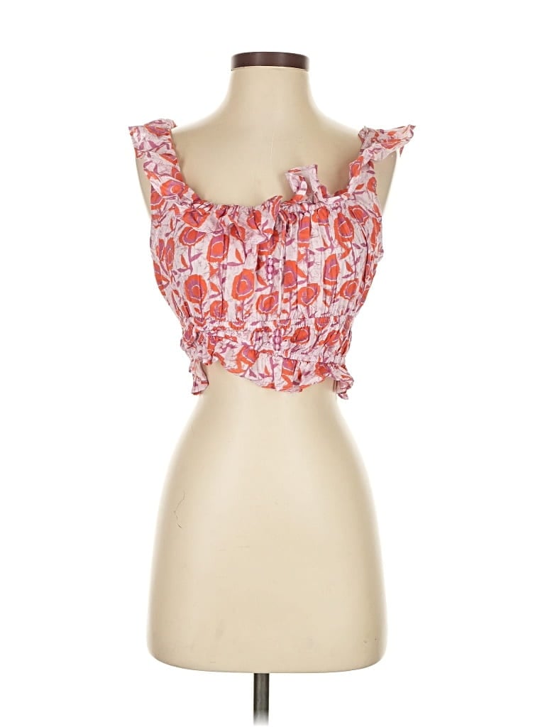 Pre-owned Saylor Sleeveless Blouse In Orange