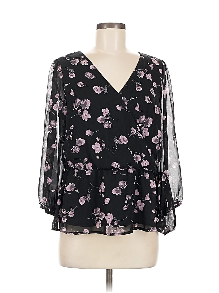Pre-owned West Kei 3/4 Sleeve Blouse In Black