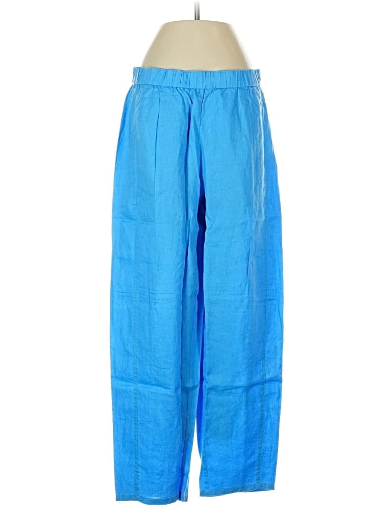 Pre-owned Eileen Fisher Linen Pants In Blue