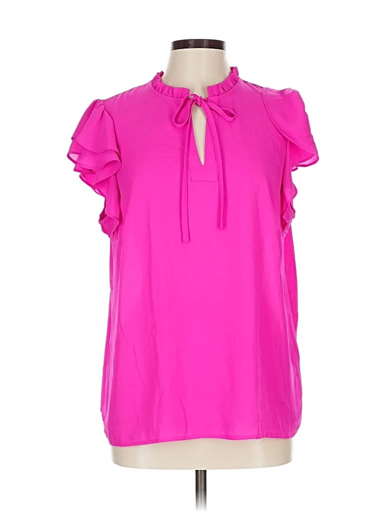 Pre-owned 1.state Short Sleeve Blouse In Pink