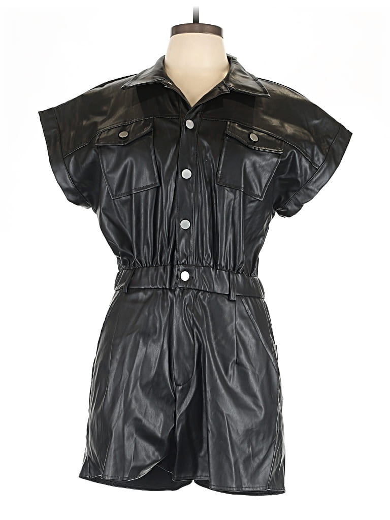 Blue Blush Romper In Black