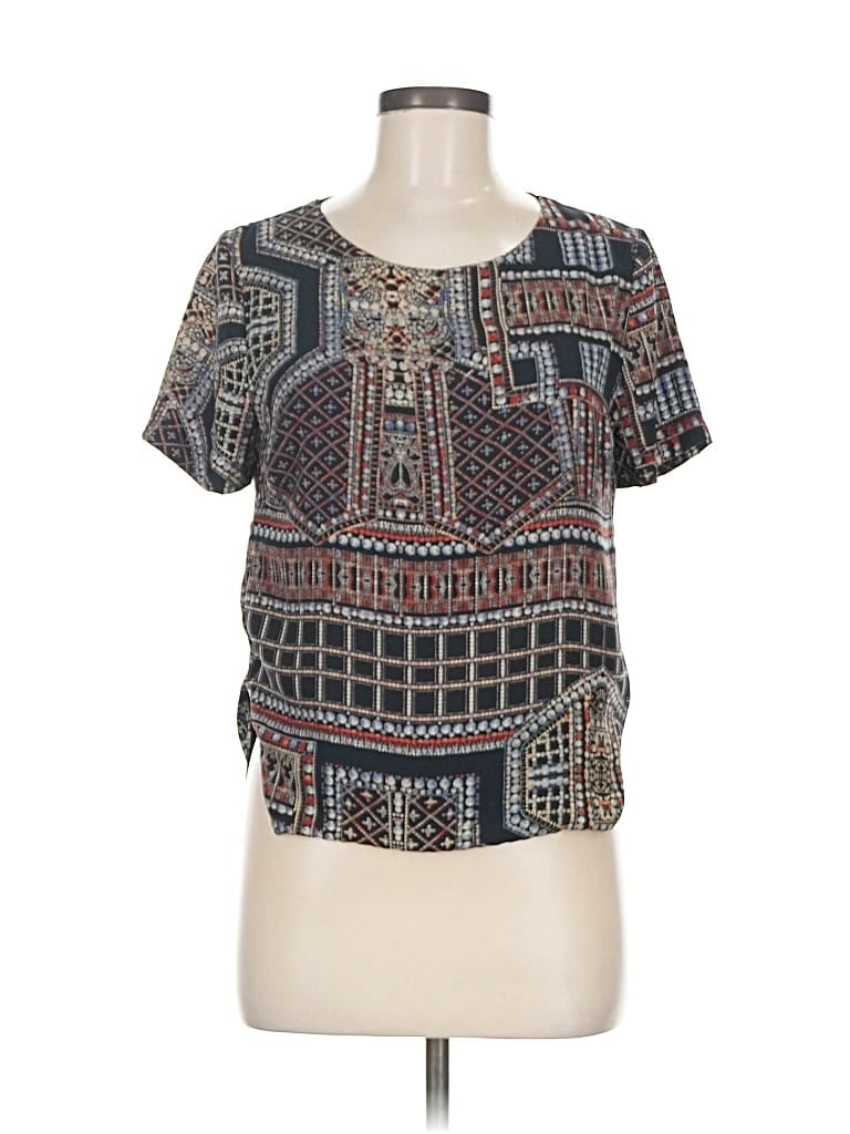 Pre-owned Astr Short Sleeve Blouse In Blue