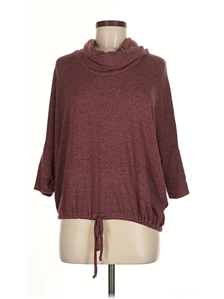 Pre-owned Green Envelope Turtleneck Sweater In Burgundy