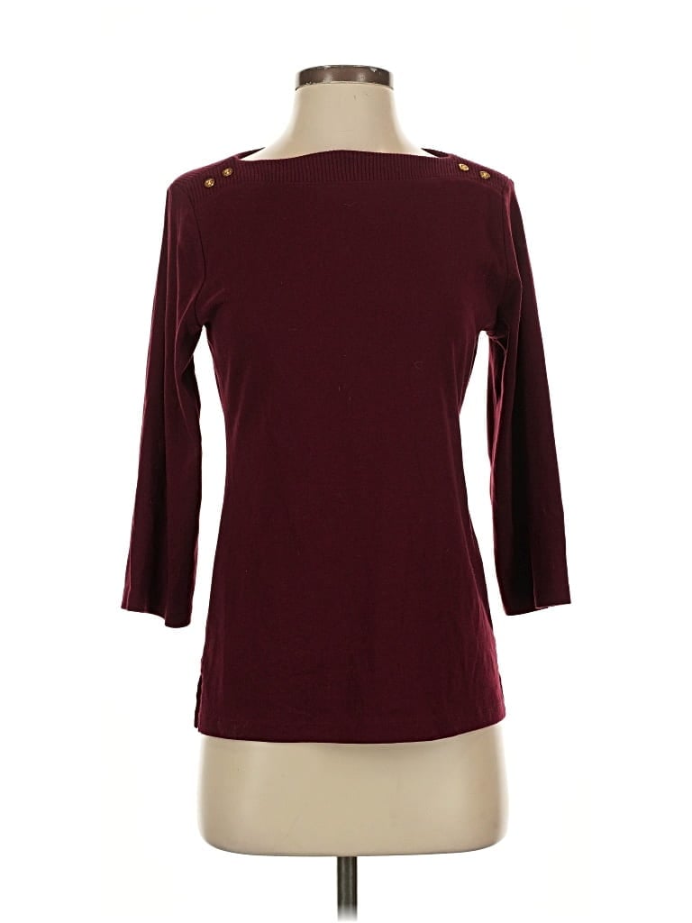 Pre-owned Karen Scott Pullover Sweater In Burgundy
