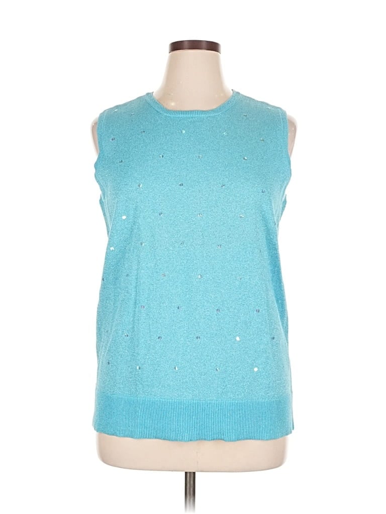 Quacker Factory Sweater Vest In Blue