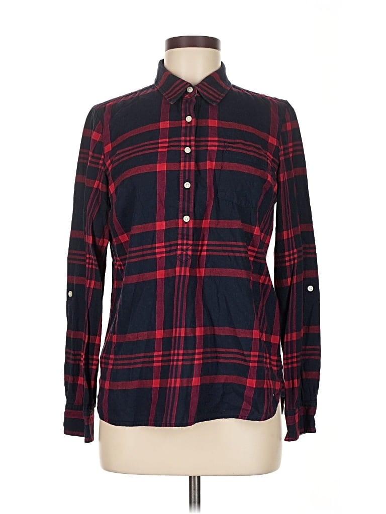 Pre-owned Tommy Hilfiger Long Sleeve Button Down Shirt In Red