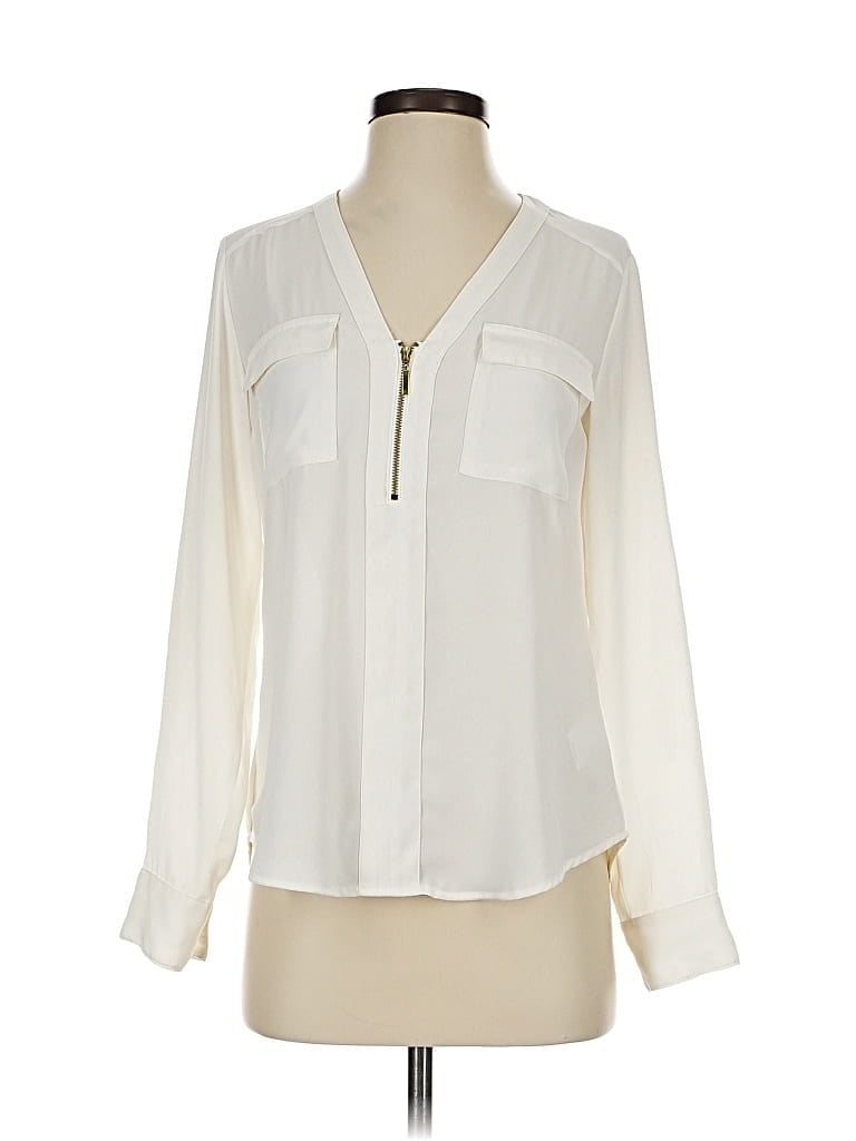 Pre-owned Express Long Sleeve Blouse In White